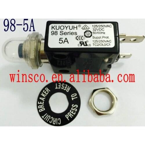 5A Waterproof cap 100% NEW KUOYUH CIRCUIT BREAKER 98 SERIES 5A