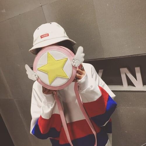 Card Captor Sakura Magic Star Wing Satchel Pink PU Cute Messenger Shoulder Bag Cosplay Anime Props