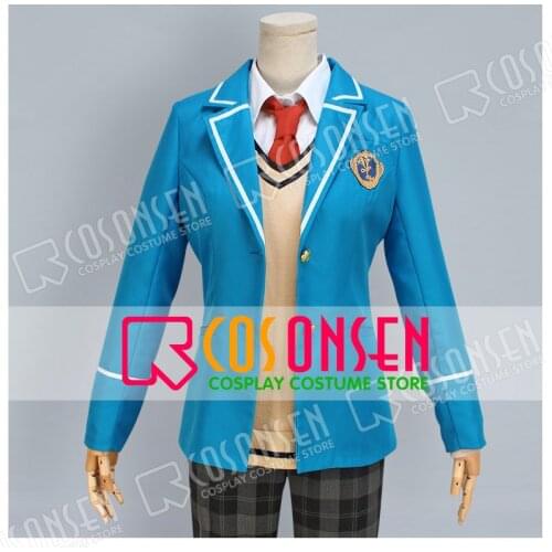 COSPLAYONSEN Ensemble Stars Tomoya Mashiro Beige CardiganCosplay Costume blue full set all size