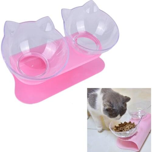 Double Bowl Pet Cat Feeder With Raised Stand Pet Food & Water Bowls Cat Supplies