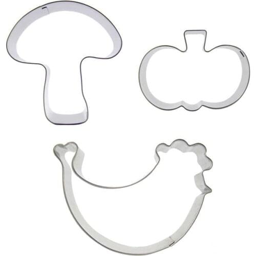 Mushroom, Bananas,Mini Pumpkin shaped 3 piece biscuit cutting molds, baking tools, cake decorating soft candy tools