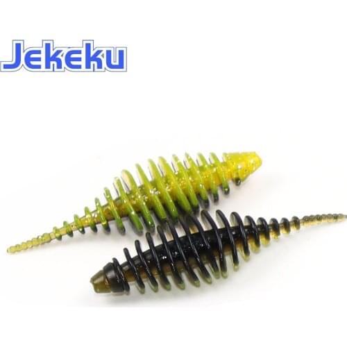 JEKEKU Fishing Lure Soft Bait 10pcs 50mm 1.5g Soft Worm Silicone Bait Swimbait Bass Shad Wobbler Swimming bait High Quality