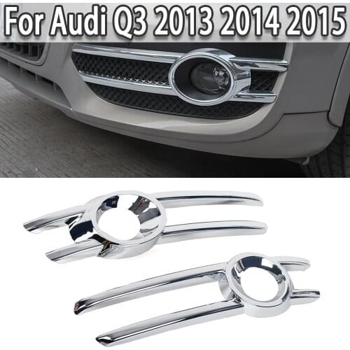 K-Car Chrome Front Fog Light Frame Cover Trim Tail Lamp Decoration Grille Strips For Audi Q3 2013 2014 2015