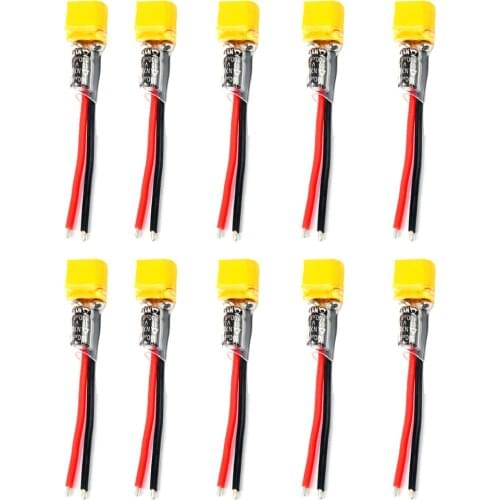 10x XT30 Plug Pigtail Power Wire Cable 100F Capacitor for Happymodel Mobula7 HD Sailfly-X UR85 UR85HD Crazybee F3 F4 PRO Drone