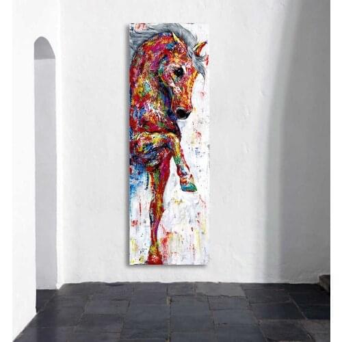 100% Hand Painted horse Oil Painting On Canvas Modern Animals Paintings Wall Art Picture Wall Decor MA-01B