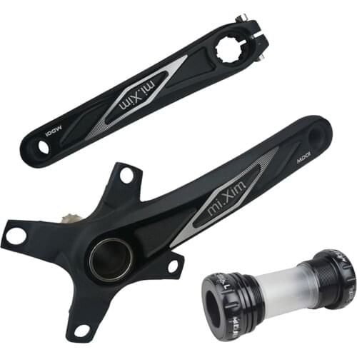 Aluminum Alloy Bike Crank Arm Set Mountain Bike Crankset 170mm 104 BCD with Bottom Bracket for BMX Road Bicycle Folding Bikes
