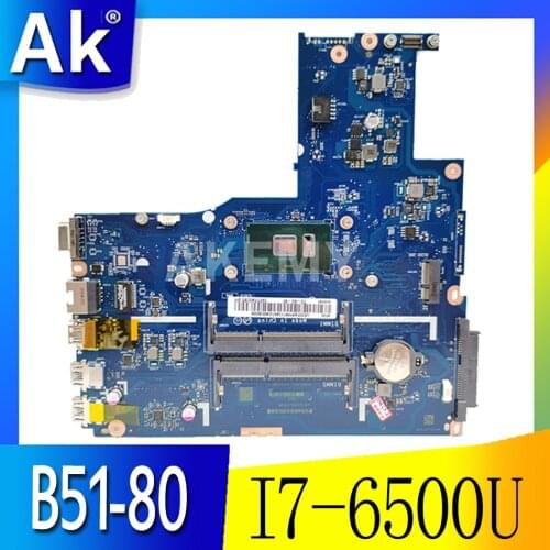 Akemy For Lenovo B51-80 15 inch laptop motherboard BIWB6 B7 E7 E8 LA-D102P SR2EZ I7-6500U CPU DDR3