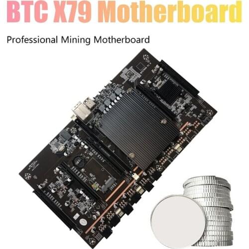 X79 H61 BTC Mining Motherboard LGA 2011 DDR3 Supports 32G 60Mm Pitch Support RTX3060 3080 Graphics Card For BTC Miner