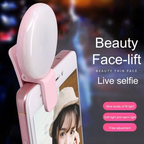 Mini Selfie Light Mobile Phone Portable External Led Flasher Led Fill Light Ring Selfie Lamp For Phone Camera