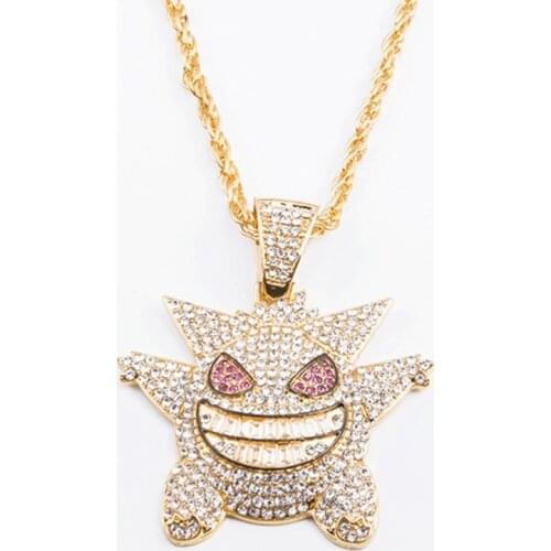 Trend hiphop pet necklace zircon Chains elf Pendant Jewelry for women mandalorian harajuku Mens chain collier bijoux
