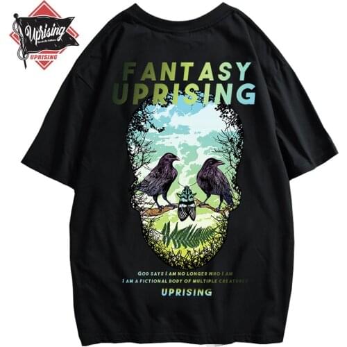 Mens T-shirt Fashion Skull Design Personality Short Sleeve Casual Tide Brand Top Fashion Flower Skull Cool T shirt Hip