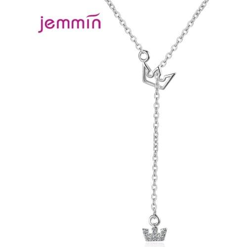 Novel Model Genuine 925 Sterling Silver Pendant Necklace Paved With Shiny Crystal Two Models For Choice