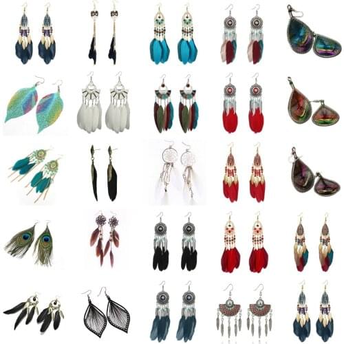 New Tassel Dangle Long Earrings For Women Owl Leaf Feather Earrings Brincos Bijoux Jewelry Wedding Earrings Bride Jewelry