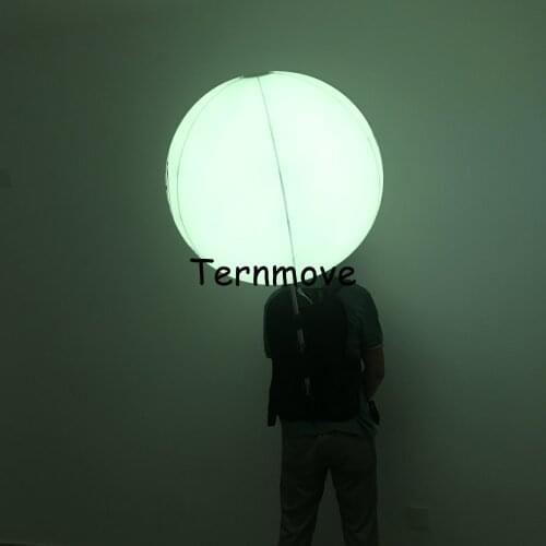 Advertising inflatable round backpack ball tripod balloon Inflatable Led Backpack Balloon Led Glowing Balloons with bag