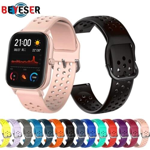 20mm Silicone Wrist Watchband Strap for Xiaomi Huami Amazfit GTS/GTR 42mm Smart Watch Band Bracelet Sport Replacement Wristband