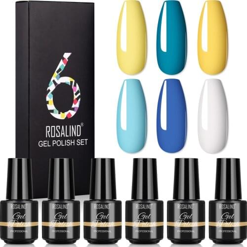 ROSALIND Gel Nail Polish Set Manicure for Nails art Semi Permanent Vernis Top Base Coat UV LED Gel Varnish DIY Nail Polish Kit