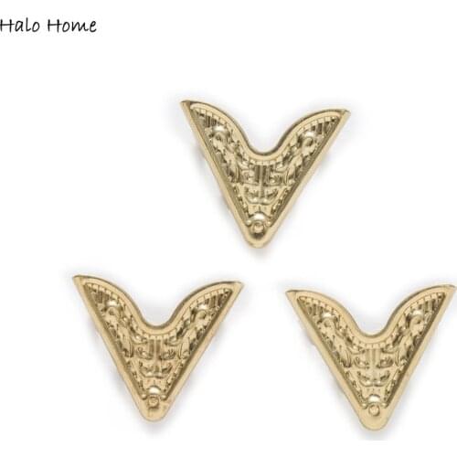 50 Piece Rose Gold Color Carved Book Scrapbooking Metal Corner Protectors Albums Folders Box Bags 21x20mm(7/8"x6/8")