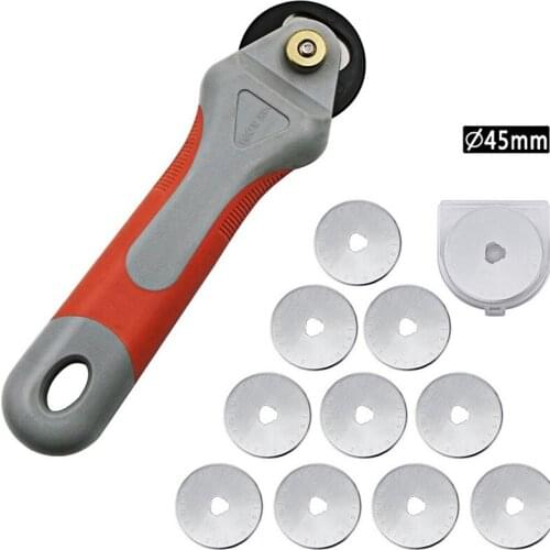 45mm Steel Rotary Cutter Patchwork Roller Wheel Round Knife Sewing Leather Craft Tool Blades Cutting Cloth Cotton Fabrics