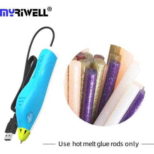 Myriwell Hot Melt Glue Gun 3D pen for kids for adults Silk Magic 3d printing pen The Best Seller Gift Hobby RS-100B