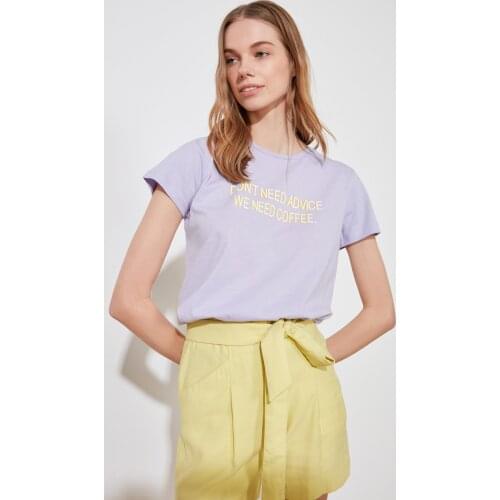 Trendyol Printed Basic Knitted T-Shirt TWOSS20TS0267