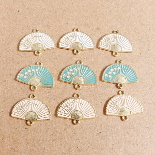 10pcs 24*20mm Zinc Alloy Enamel Sector Charms Connectors Pendants for Jewelry Making DIY Bracelets Necklaces Crafts Accessories