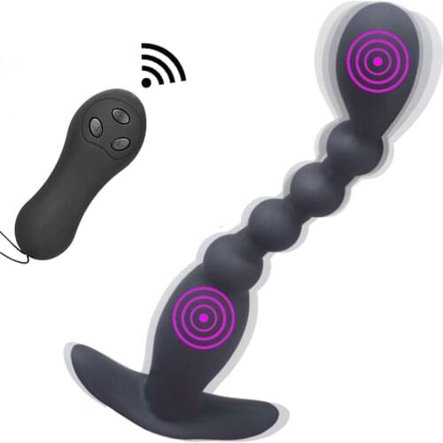 10 Speed Charging Dildo Vibrator Anal Beads Plug Wireless Remote G-spot Prostate Stimulator Anal Vibrator Sex Toys for Women Men