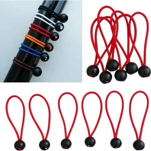 12pcs Ball Bungee Bungie Cord Heavy Duty Canopy Tarp Tie Downs 6'' Red