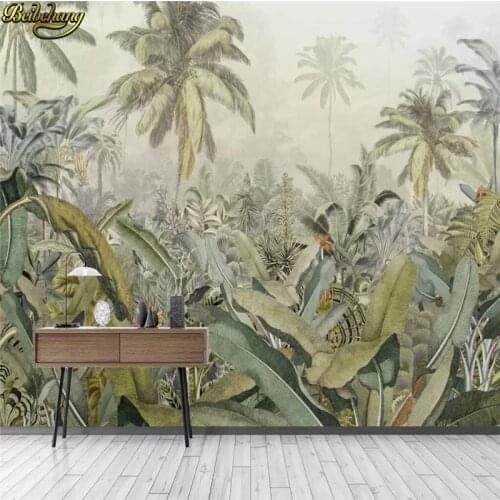 Beibehang Custom 3D Mural Southeast Banana Leaf Photo wallpaper for wall paper home decor TV Background Wall Murals Wallpaper