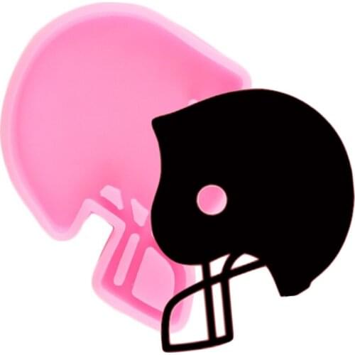Shiny Football Helmets keychains Silicone Mold Key Chain Pendant Polymer Clay DIY Jewelry Making Glitter Epoxy Resin Moulds
