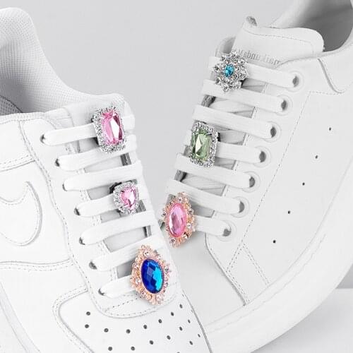 Shiny Rhinestones Buckle Shoelaces Decoration Shoes Accessories Pearl Love Shiny Rhinestones Kids Women Charm PVC Cn(origin)