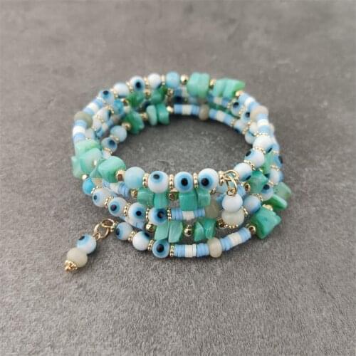 Bohemian Holiday Bracelet Colorful Natural Shell Beaded Coin Bracelets for Women Ocean Style Hot Fashion Summer