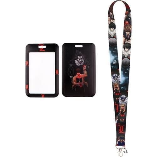 24pcs/lot MD1065 DMLSKY Anime Death Note Lanyard Card ID Badge Holder Keychain Holder Key Rings Accessories Gift For Fans