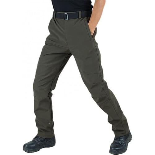 50%HOT Men Casual Zipper Pockets Thick Warm Long Trousers Outdoor Hiking Cargo Pants