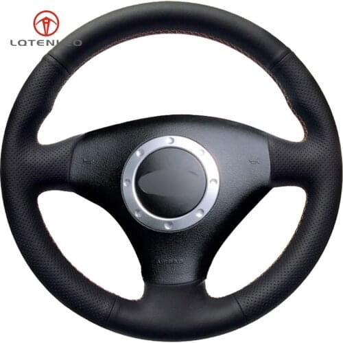 LQTENLEO Black Artificial Leather Steering Wheel Cover for Audi A3 2000-2003 A4 2003-2005 RS 6 2003 S4 2004-2006 TT 2001-2006