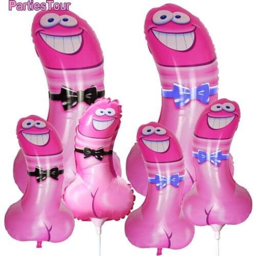Bachelorette Party Decors Big and Mini Willy Shape Foil Balloon Engagement Bride To Be Globos Hen Night Adult Party Supplies