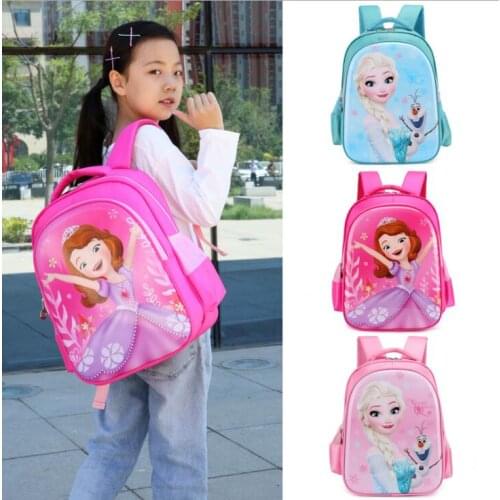 Disney Frozen Anna Elsa Kids schoolbag girl backpack pattern waterproof soft Cartoon School bags