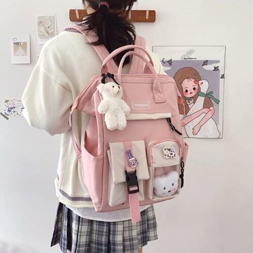 Purple Backpack for Teenage Girl Cute Travel Rucksack 2021 Women Waterproof Candy Colors Backpacks Fancy High School Bags Preppy