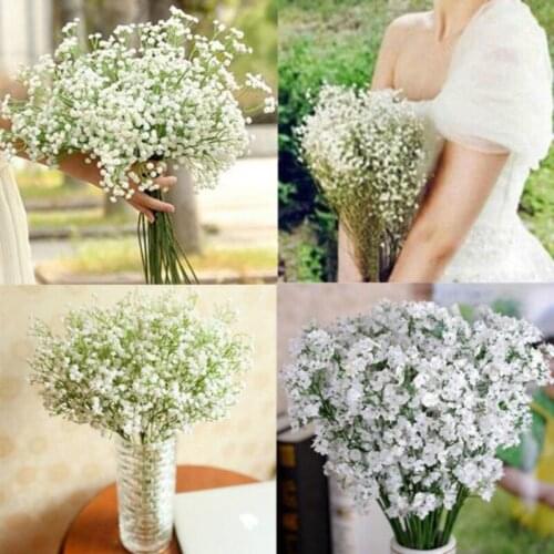 Hot sale 10pcs/lot Simulation Babysbreath Wedding Decorative Gypsophila Flowers Bridal Bouquet Flower decoration supplies