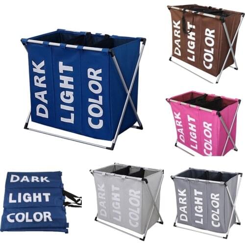 Canvas Laundry Hamper Basket Storage Bag Metal Frame Free Stand Thicken Fabric Made, Durable and Reusable