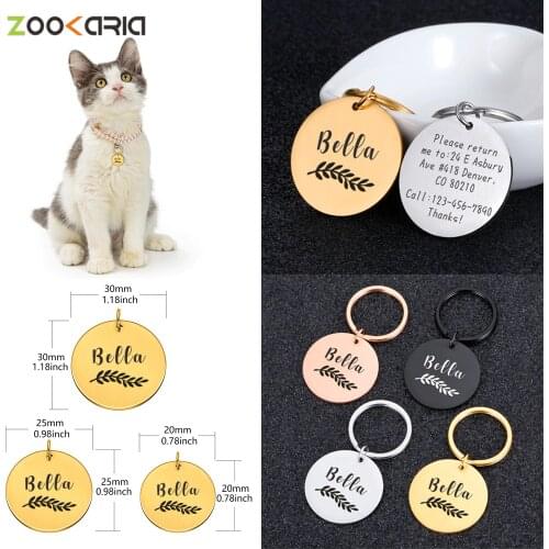 Free Custom Anti-Lost Dog Puppy Cat ID Tags Personalised Dogs Collar Accessories Pet Supplies Name Number Address Book For Pets