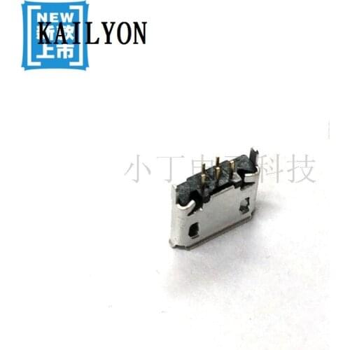 100pcs Mike 5P interface, 180 degrees vertical plug type MK mother seat, MICRO USB interface, straight insert plate, plating nee