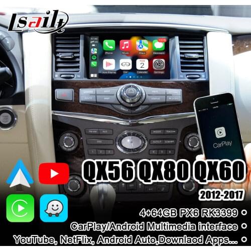 Wireless CarPlay Video Interface box for Infiniti G37 G25 2009-2016 Android Auto support Youtube USB video music play
