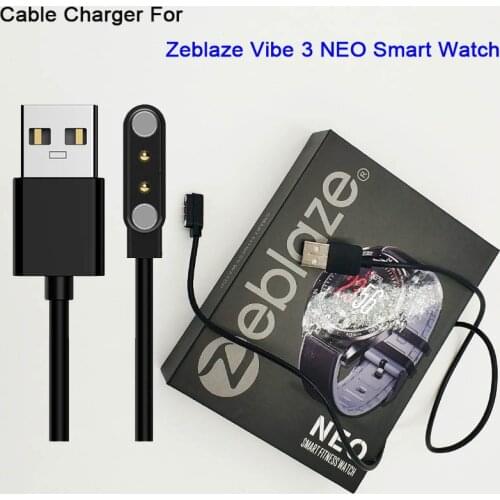2pin 4mm black chargers Cable For Zeblaze VIBE NEO Magnetic USB Charger for vibe 3 pro Smart Bracelet Charging Cable