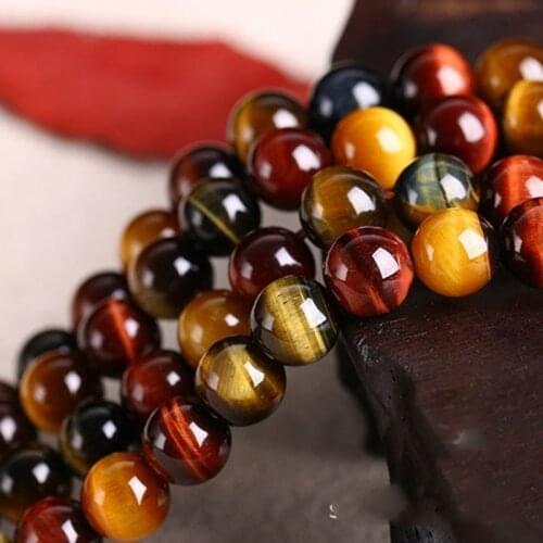 Fashion 4/6/8/10 Mm Multi Color Tiger Eye Round Beads DIY Loose Bead for Jewelry Making Bracelet Necklace