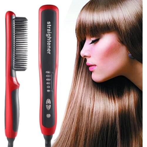 Men Beard Straightener Ceramic Hair Straighteners Multifunctional Hair Brush Straightening Comb Fast Heating Hair Straightener