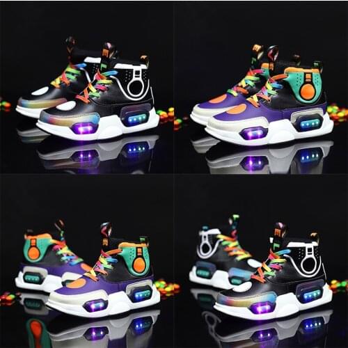 2021 New Trands Rechargeable Battery LED Light Children Casual Sneaker Shoes for Kids,Childrens birthday presents