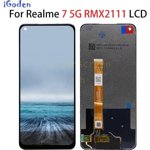 Original Black 6.5 inch For Oppo Realme 7 LCD Display Touch Screen Digitizer Assembly Replacement for realme 7 5G RMX2111 LCD