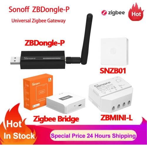 Sonoff Zigbee Bridge Smart Home Zigbee Hub SNZB-01 Zigbee Wireless Touch Smart Switch Via Ewelink APP Linkage with Wifi Devices