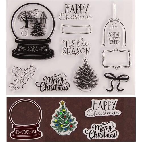 Silicone Clear Stamps CUTTING DIES For Scrapbooking STENSICLS CHRISTMAS DIY PAPER Album Cards MAKING Transparent RUBBER Stamp