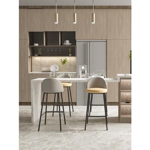 Modern Light Luxury Bar Chair Simple Family Bar Chair Bar Stool Post Modern Iron Back High Stool